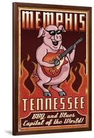 Memphis, Tennessee - Guitar Pig-Lantern Press-Framed Art Print