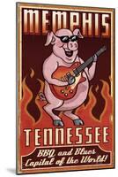Memphis, Tennessee - Guitar Pig-Lantern Press-Mounted Art Print