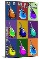 Memphis, Tennessee - Guitar Pop Art-Lantern Press-Mounted Art Print