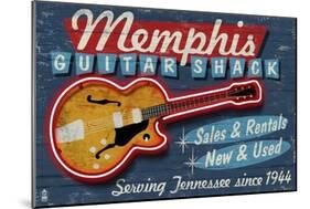 Memphis, Tennessee - Guitar Shack-Lantern Press-Mounted Art Print