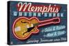 Memphis, Tennessee - Guitar Shack-Lantern Press-Stretched Canvas