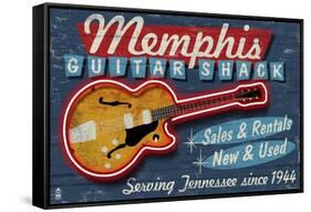 Memphis, Tennessee - Guitar Shack-Lantern Press-Framed Stretched Canvas