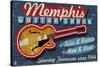 Memphis, Tennessee - Guitar Shack-Lantern Press-Stretched Canvas