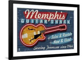 Memphis, Tennessee - Guitar Shack-Lantern Press-Framed Art Print
