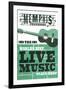 Memphis, Tennessee - Horizontal Guitar - Teal Screenprint-Lantern Press-Framed Art Print