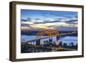 Memphis, Tennessee, Mississippi River, Hernand De Soto Bridge, Connection Between Memphis And Arkan-John Coletti-Framed Photographic Print