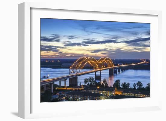 Memphis, Tennessee, Mississippi River, Hernand De Soto Bridge, Connection Between Memphis And Arkan-John Coletti-Framed Photographic Print