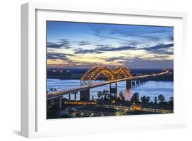 Memphis, Tennessee, Mississippi River, Hernand De Soto Bridge, Connection Between Memphis And Arkan-John Coletti-Framed Photographic Print