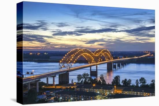 Memphis, Tennessee, Mississippi River, Hernand De Soto Bridge, Connection Between Memphis And Arkan-John Coletti-Stretched Canvas