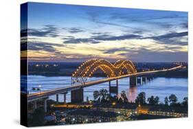 Memphis, Tennessee, Mississippi River, Hernand De Soto Bridge, Connection Between Memphis And Arkan-John Coletti-Stretched Canvas