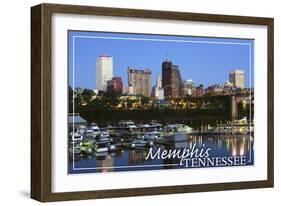 Memphis, Tennessee - Night-Lantern Press-Framed Art Print