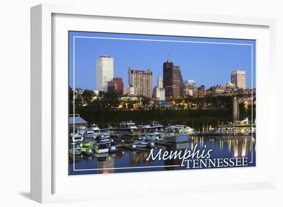 Memphis, Tennessee - Night-Lantern Press-Framed Art Print