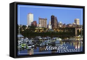 Memphis, Tennessee - Night-Lantern Press-Framed Stretched Canvas