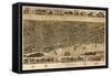 Memphis, Tennessee - Panoramic Map-Lantern Press-Framed Stretched Canvas