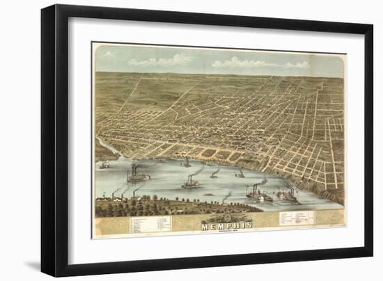 Memphis, Tennessee - Panoramic Map-Lantern Press-Framed Art Print