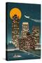 Memphis, Tennessee - Retro Skyline (no text)-Lantern Press-Stretched Canvas