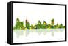 Memphis Tennessee Skyline 1-Marlene Watson-Framed Stretched Canvas