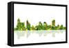 Memphis Tennessee Skyline 1-Marlene Watson-Framed Stretched Canvas