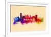 Memphis, Tennessee - Skyline Abstract-Lantern Press-Framed Art Print