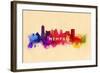 Memphis, Tennessee - Skyline Abstract-Lantern Press-Framed Art Print