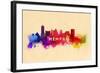 Memphis, Tennessee - Skyline Abstract-Lantern Press-Framed Art Print