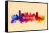 Memphis, Tennessee - Skyline Abstract-Lantern Press-Framed Stretched Canvas