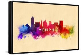 Memphis, Tennessee - Skyline Abstract-Lantern Press-Framed Stretched Canvas