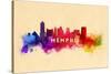 Memphis, Tennessee - Skyline Abstract-Lantern Press-Stretched Canvas