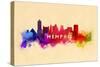 Memphis, Tennessee - Skyline Abstract-Lantern Press-Stretched Canvas