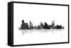 Memphis Tennessee Skyline BG 1-Marlene Watson-Framed Stretched Canvas