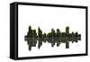 Memphis Tennessee Skyline BW 1-Marlene Watson-Framed Stretched Canvas