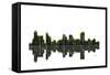 Memphis Tennessee Skyline BW 1-Marlene Watson-Framed Stretched Canvas