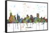 Memphis Tennessee Skyline MCLR 1-Marlene Watson-Framed Stretched Canvas
