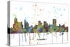 Memphis Tennessee Skyline MCLR 1-Marlene Watson-Stretched Canvas