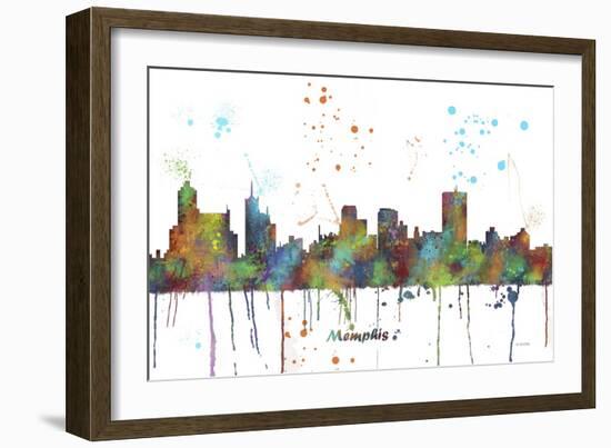 Memphis Tennessee Skyline MCLR 1-Marlene Watson-Framed Giclee Print