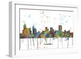 Memphis Tennessee Skyline MCLR 1-Marlene Watson-Framed Giclee Print