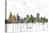 Memphis Tennessee Skyline MCLR 1-Marlene Watson-Stretched Canvas