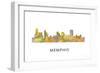 Memphis Tennessee Skyline-Marlene Watson-Framed Giclee Print