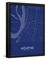 Memphis, United States of America Blue Map-null-Framed Poster
