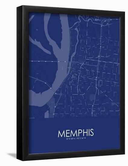 Memphis, United States of America Blue Map-null-Framed Poster