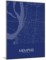 Memphis, United States of America Blue Map-null-Mounted Poster
