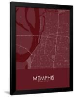 Memphis, United States of America Red Map-null-Framed Poster