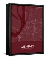 Memphis, United States of America Red Map-null-Framed Stretched Canvas