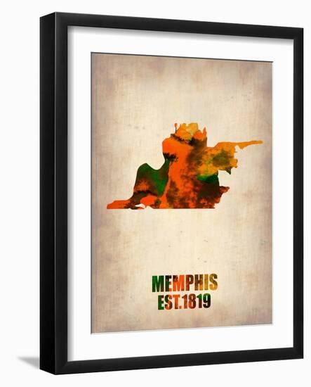 Memphis Watercolor Map-NaxArt-Framed Art Print