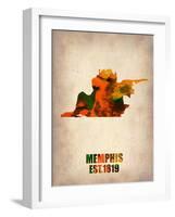 Memphis Watercolor Map-NaxArt-Framed Art Print