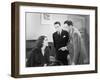 Men Accusing a Young Woman-null-Framed Photo