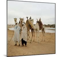 Men and Camels with Saddles, Algerian Desert-null-Mounted Photo