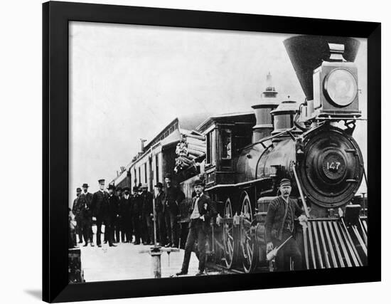 Men and Canadian Steam Locomotive-null-Framed Photographic Print