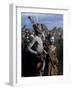 Men and Women Dance Together in the Karo Village of Duss, Omo Delta, Ethiopia-John Warburton-lee-Framed Photographic Print