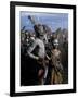 Men and Women Dance Together in the Karo Village of Duss, Omo Delta, Ethiopia-John Warburton-lee-Framed Photographic Print